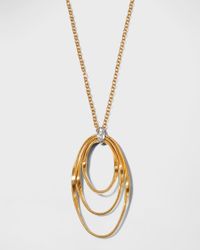 18K Gold Marrakech Onde Small Pendant Necklace with White Diamond
