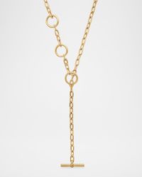 DY Madison Three Ring Chain Necklace in 18K Gold, 3.9mm, 20"L