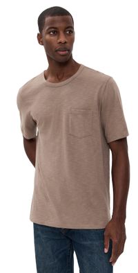 Faherty Sunwashed Pocket Tee Walnut Branch S