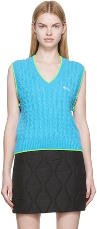 MSGM Blue Wool Vest