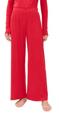 Z Supply Luxe Pointelle Pants Festive Red L