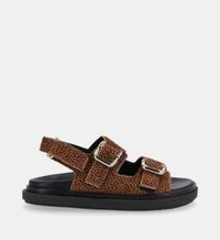 Alohas - Sandales plates en cuir - Taille 42 - Marron