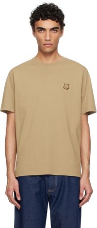 Maison Kitsuné Khaki Bold Fox Head Patch Comfort T-shirt