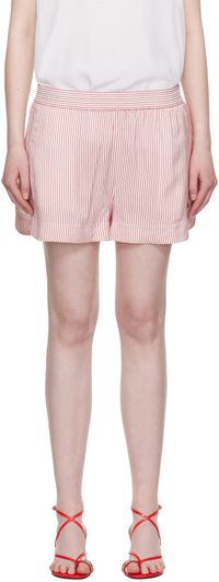 Stella McCartney White & Red Striped Elasticated Shorts