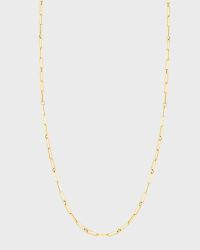 18k Gold Paperclip Necklace, 22"L