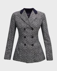 Heathered Double-Breasted Wool-Blend Blazer