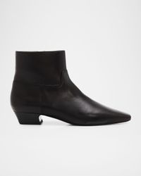 Stassi Leather Zip Ankle Boots