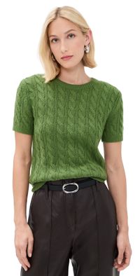 Vince Cash Blend Cable Tee Clover XS