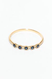 Yay - Bague sonia or 750 - saphir bleu - Taille 60 - Bleu