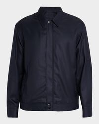 Men's Wool and Cashmere Hidden-Zip Blouson