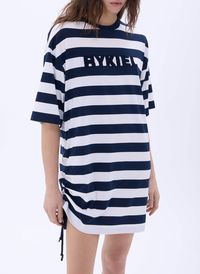 Sonia Rykiel - Robe courte en coton rayé - Taille L - Multicolore