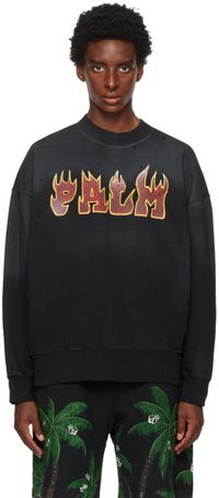 Palm Angels Black Flames Sweatshirt