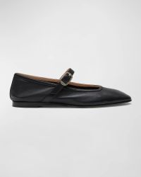 Leather Mary Jane Ballerina Flats