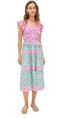 Bell Fleur Midi Dress Mixed Prints M