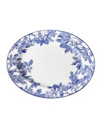 Arbor Blue Rimmed Oval Platter, 16"