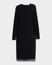 Hunter Beaded Scallop-Hem Crepe Dress