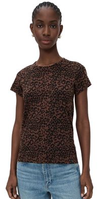 rag & bone All Over Leopard Tee BRWMT M