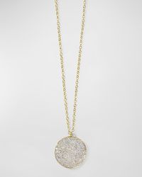 Large Flower Pendant Necklace in 18K Gold With Diamonds