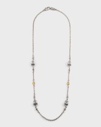 Silver and Gold Pearl Necklace, 22"L