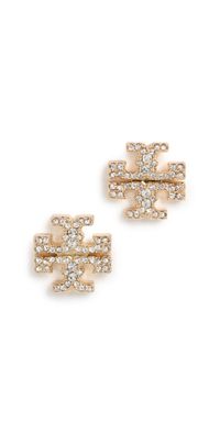 Tory Burch Kira Pave Stud Earrings Tory Gold / Crystal One Size
