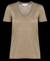 Please - T-shirt Col V en fibres métallisées - Taille XL - Kaki
