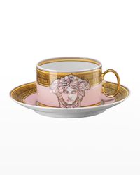 Medusa Amplified Pink Coin Tea Cup and Saucer