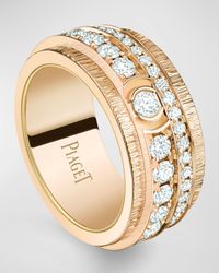 Possession Palace 18K Rose Gold Large Diamond Band Ring, EU 55 / US 7.25