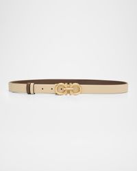 Gancini-Buckle Reversible Leather Belt