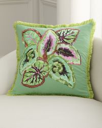 Leaf Glaze Decorative Pillow, 20" Square