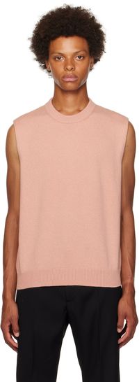 Jil Sander Gilet rose à col ras du cou