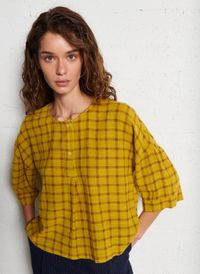 Nice Things - Top manches courtes imprimé en coton - Taille 42 - Jaune