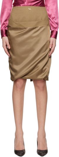 Commission Brown Fold-Up Midi Skirt
