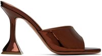 Amina Muaddi Brown Lupita Slipper Heeled Sandals