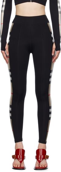 Burberry Black Check Trim Leggings