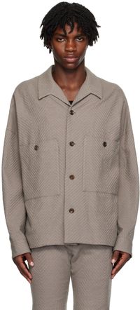 ATTACHMENT Blouson gris à poches