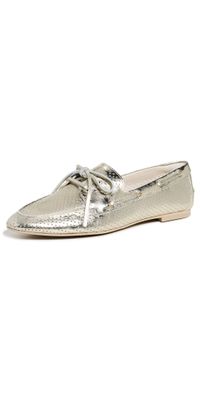 Dolce Vita Lakin Loafers Platinum Peforated Leather 9