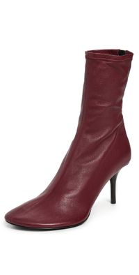 Acne Studios Leather Ankle Booties Wine Red 37
