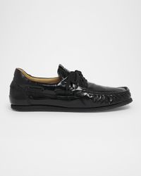 Men's Les Batto Croc-Embossed Leather Boat Shoes