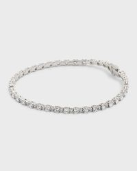 18K White Gold Round Diamond GH/SI Tennis Bracelet, 3.67tcw, 7"L