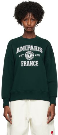AMI Paris SSENSE Exclusive Green 'Ami Paris' Sweatshirt
