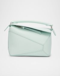 Puzzle Edge Mini Top-Handle Bag in Calfskin Leather