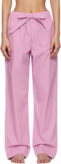 Tekla Pantalon de pyjama mauve en popeline