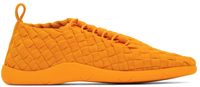 Bottega Veneta Baskets basses orange tissées façon intrecciato
