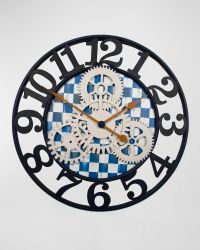 Royal Check Small Farmhouse Wall Clock