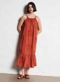 See U Soon - Robe longue ample en coton - Taille 3 - Orange