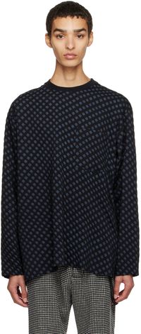 Song for the Mute Navy Tart Raw Crewneck Sweater