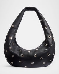 Olivia Medium Grommet Pebbled Calfskin Hobo Bag