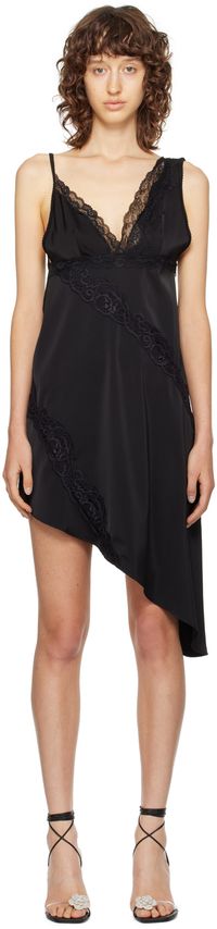 VAILLANT Black Asymmetrical Midi Dress