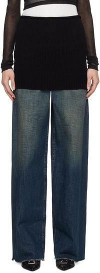 MM6 Maison Margiela Black Rolled Edge Miniskirt