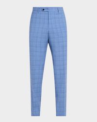 Men's Parker Wool Plaid Flat-Front Pants